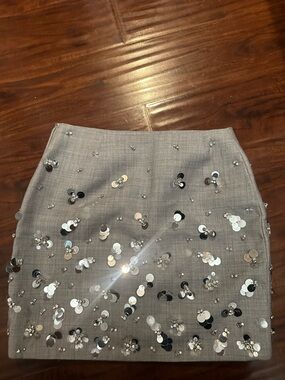 Simkhai Embellished Gray Sequin Women's Skirt
